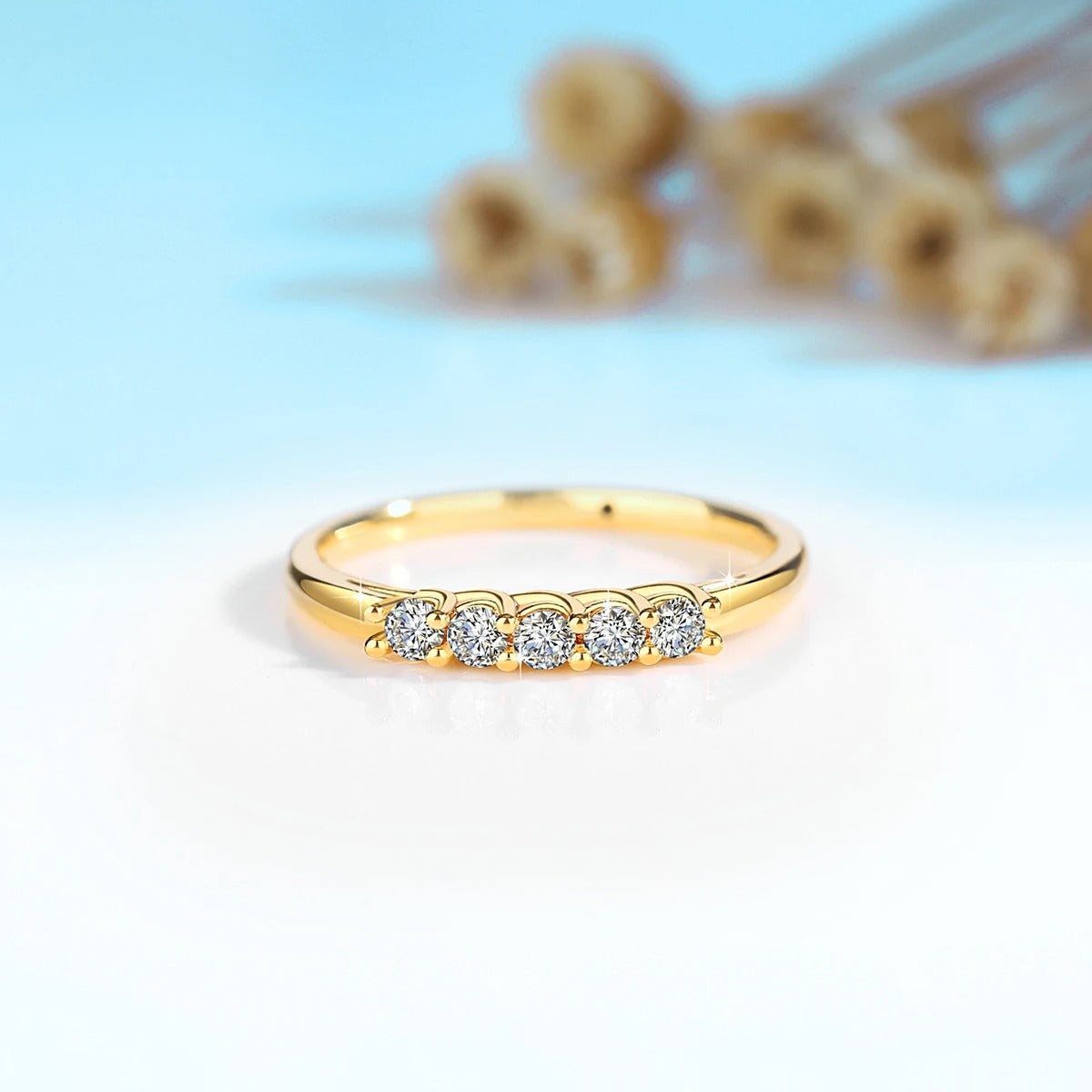 LUXURY 14K GOLD RING MOISSANITE DIAMOND