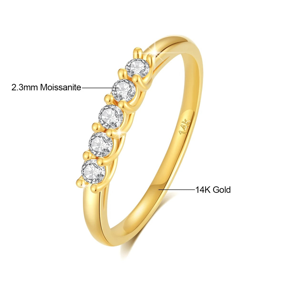 LUXURY 14K GOLD RING MOISSANITE DIAMOND